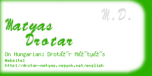 matyas drotar business card